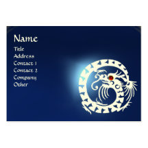 SNAKE DRAGON SAPPHIRE blue white red Business Card Template