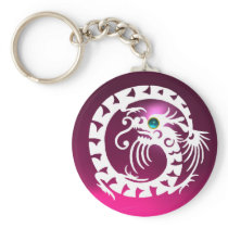 SNAKE DRAGON,white,blue aquamarine,pink amethyst Key Chain
