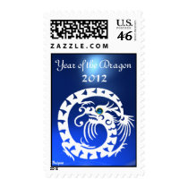 SNAKE DRAGON ,White,Blue Sapphire Postage