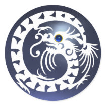 SNAKE DRAGON ,white ,blue sapphire ,topaz Stickers