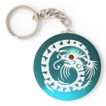 SNAKE DRAGON,white,red  ruby,blue aquamarine Key Chain