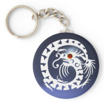 SNAKE DRAGON,white,red  ruby,blue topaz Key Chain
