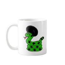 snake green afro double Mug by sixteenthkid snake green afro double Mug