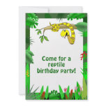 Snake in Tree Custom Reptile Birthday Invitations