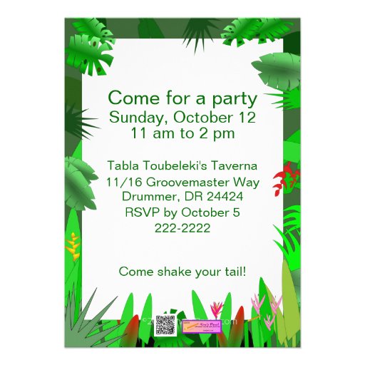 Snake in Tree Custom Reptile Birthday Invitations