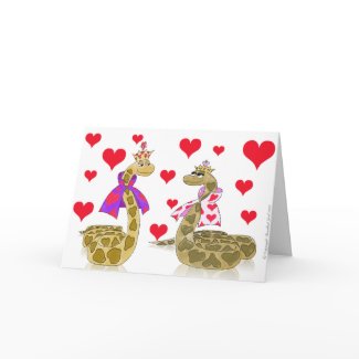 Snake King and Queen of Hearts Card