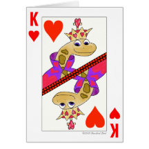 Snake King of Hearts Card