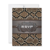 Snake Leather RSVP Response Cards Invites