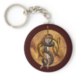 Snake on a Sword keychains