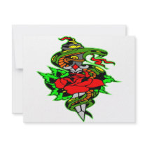 Snake Rose Dagger Tattoo invitations by Mustang_Lady Snake Rose Dagger Tattoo invitations