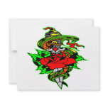 Snake Rose Dagger Tattoo Invite