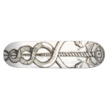snake-sword skate board deck