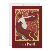 Snake & Woman - Art Nouveau: Party Invitation