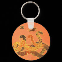 snakes and butterflies keychain