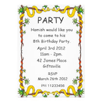 Snakes Party Invitation invitations