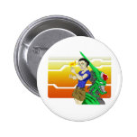SNAP! Cyborg & Babe Pinback Button