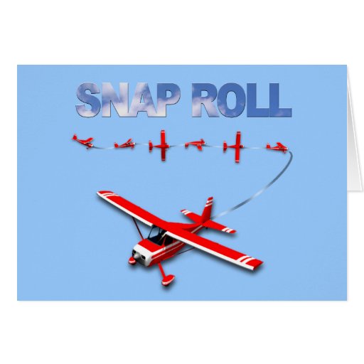 Snap Roll Aerobatic maneuver with Red Airplane Card Zazzle