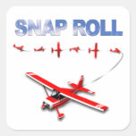 Snap Roll Aerobatic maneuver with Red Airplane Square Sticker