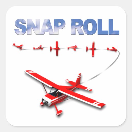 Snap Roll Aerobatic maneuver with Red Airplane Square Sticker Zazzle