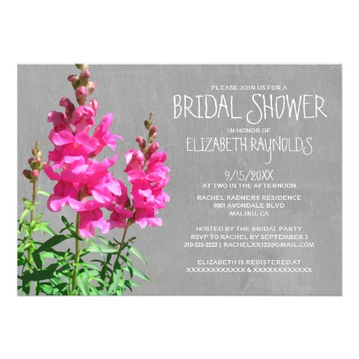 Snapdragon Bridal Shower Invitations