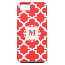 Snapdragon Coral Moroccan Tile Personalized iPhone iPhone 5 Cases