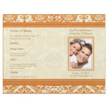 Snapdragon Coral Vintage Damask Wedding Program flyers