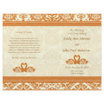 Snapdragon Coral Vintage Damask Wedding Program flyers