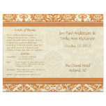Snapdragon Coral Vintage Damask Wedding Program flyers