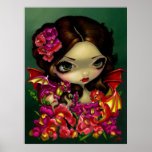 Snapdragon Fairy ART PRINT fantasy dragon flowers posters