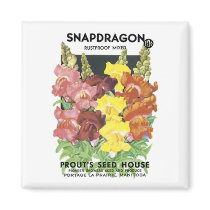 Snapdragon, Rustproof Mix, Prout's Seed House magnets by vintagegiftmall Snapdragon, Rustproof Mix, Prout's Seed House magnets