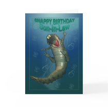 Snappy Birthday Happy Crocodile Underwater View cards by moonlake Snappy Birthday Happy Crocodile Underwater View cards