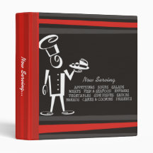 snappy chef male food plate recipe cookbook binder