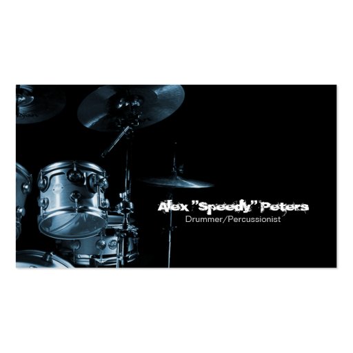 Snare and Tom Blue Drummer Business Card (front side)