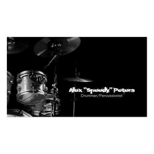 Snare and Tom Grey Drummer Business Card