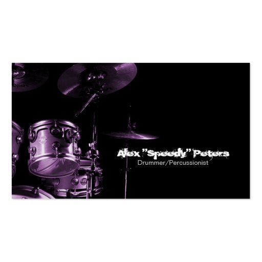 Snare and Tom Purple Drummer Business Card