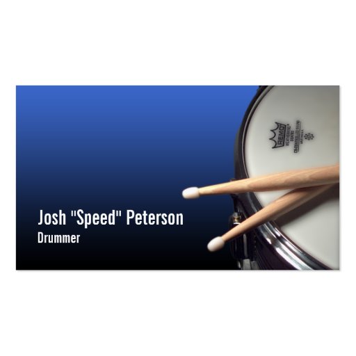 Snare Drum Blue Drummer Musician Business Card