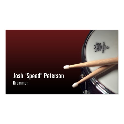 Snare Drum Brown Drummer Musician Business Card (front side)
