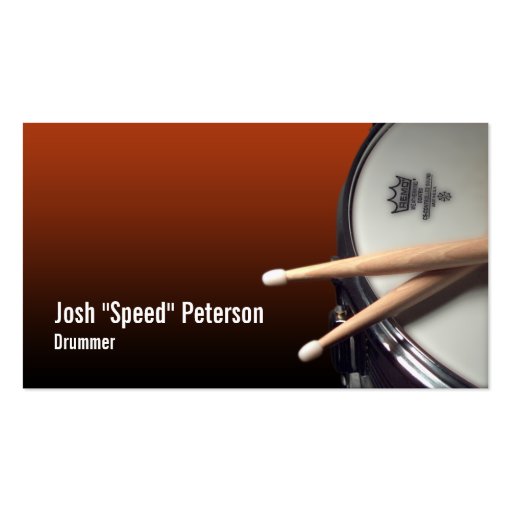 Snare Drum Red Drummer Musician Business Card (front side)