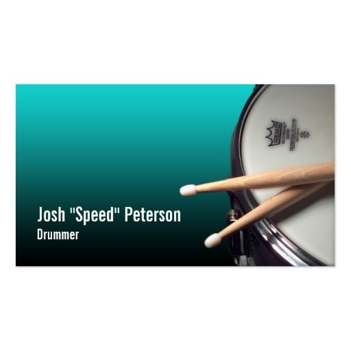 Snare Drum Turquoise Musician Business Card