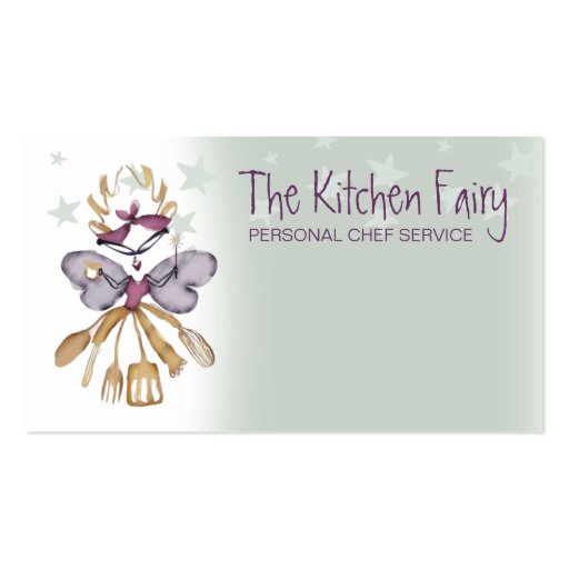 Snarky kitchen fairy magic wand cooking baking ... business card (front side)