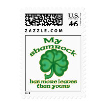 Snarky Shamrock Joke Postage Stamps stamps