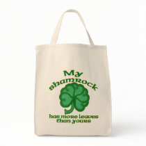 Snarky Shamrock Joke Tote Bags bags
