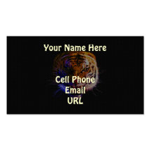 Snarling Bengal Tiger Big Cat Wildlife Art Business Card Template
