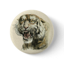 Snarling Tiger Buttons