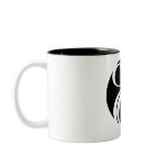 mug, black, white, initial, letter, classy,
