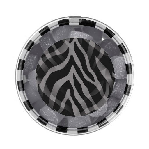 Snazzy Neutral Gray Zebra Stripes Print Chewing Gum Favors Zazzle
