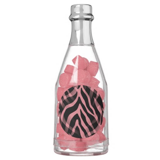 Snazzy Strawberry Pink Zebra Stripes Print Chewing Gum Favors Zazzle