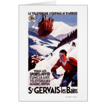 SNCF Railway Cable Car Promo Poster Greeting Cards