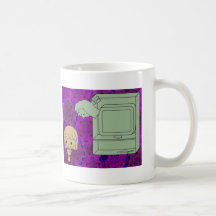 Sneak Attack (Brown and Green Girl, Purple Back) Mug