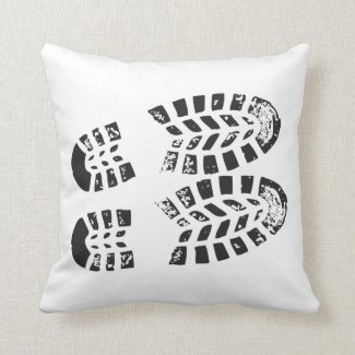 Sneakers Black & White Imprint Throw Pillows